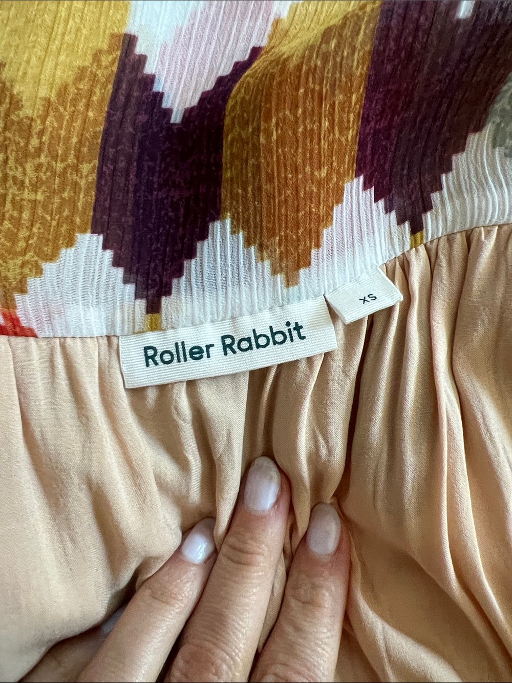 Roller Rabbit Multi-Color Geometric Wrap Maxi Dress - Picture 5 of 6